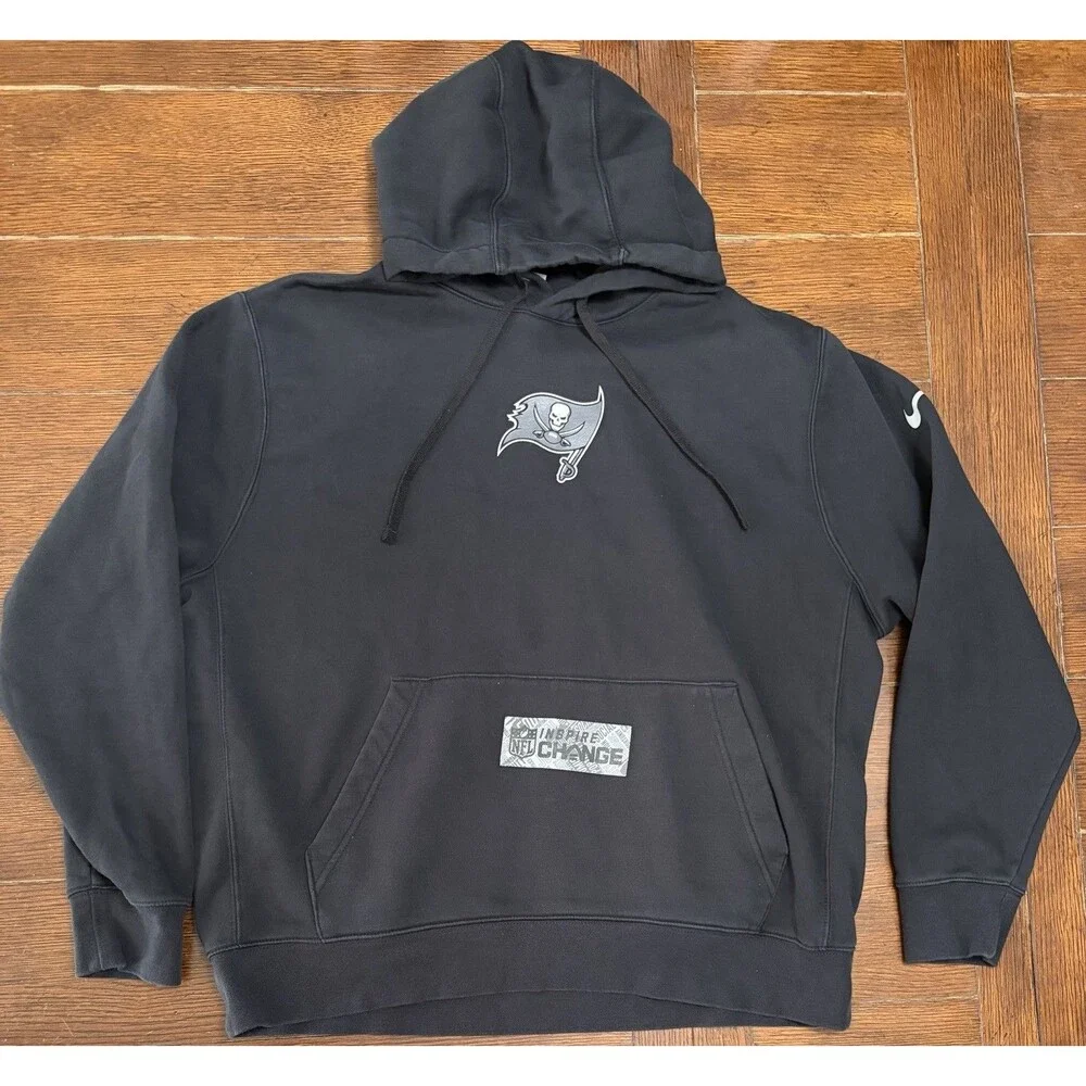 NFL Team Issued Nike Tampa Bay Buccaneers Inspire Change Black Hoodie Mens XL